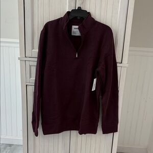 Sonoma’s cranberry feathered men’s quarter zip sweatshirt